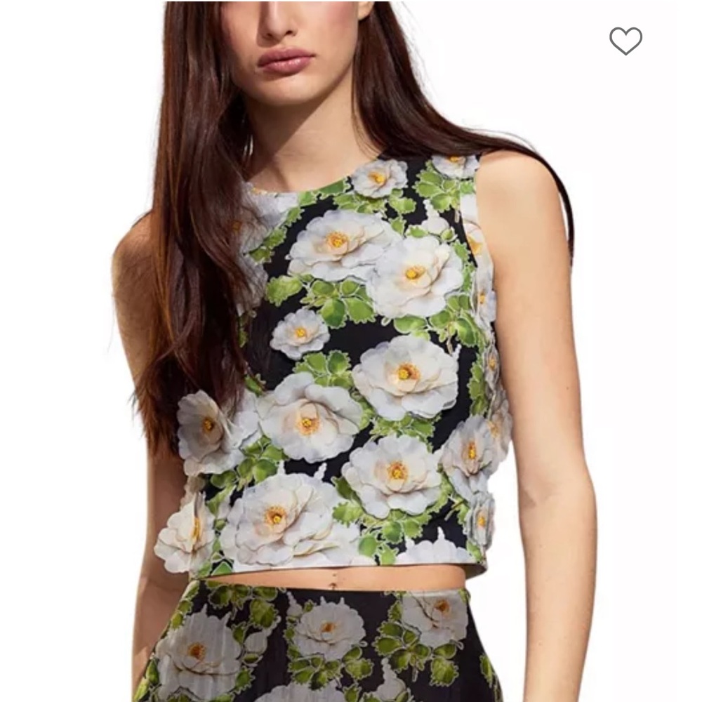 NWT Cynthia Rowley CORNELIA FLOWER APPLIQUES TOP